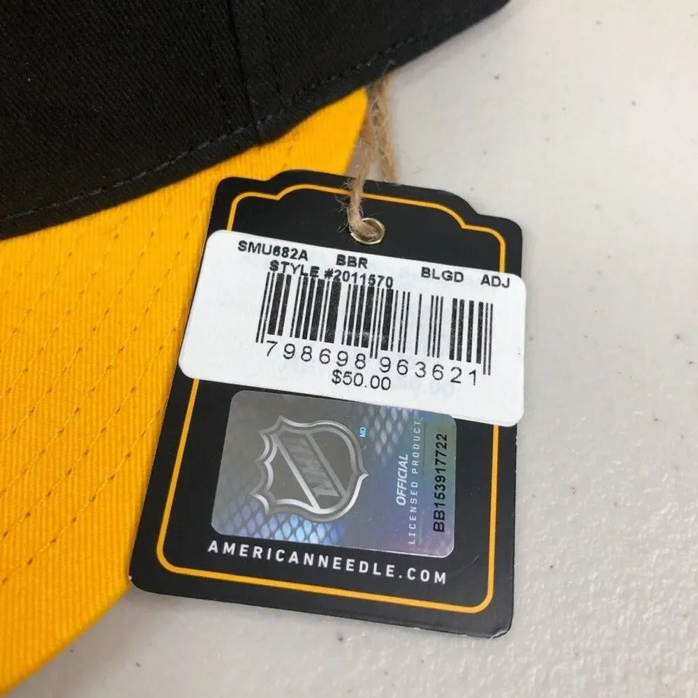 Boston Bruins Hat Black Centennial American Needle Blockhead‎ Snapback Cap 100th